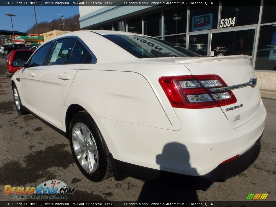 2013 Ford Taurus SEL White Platinum Tri-Coat / Charcoal Black Photo #8