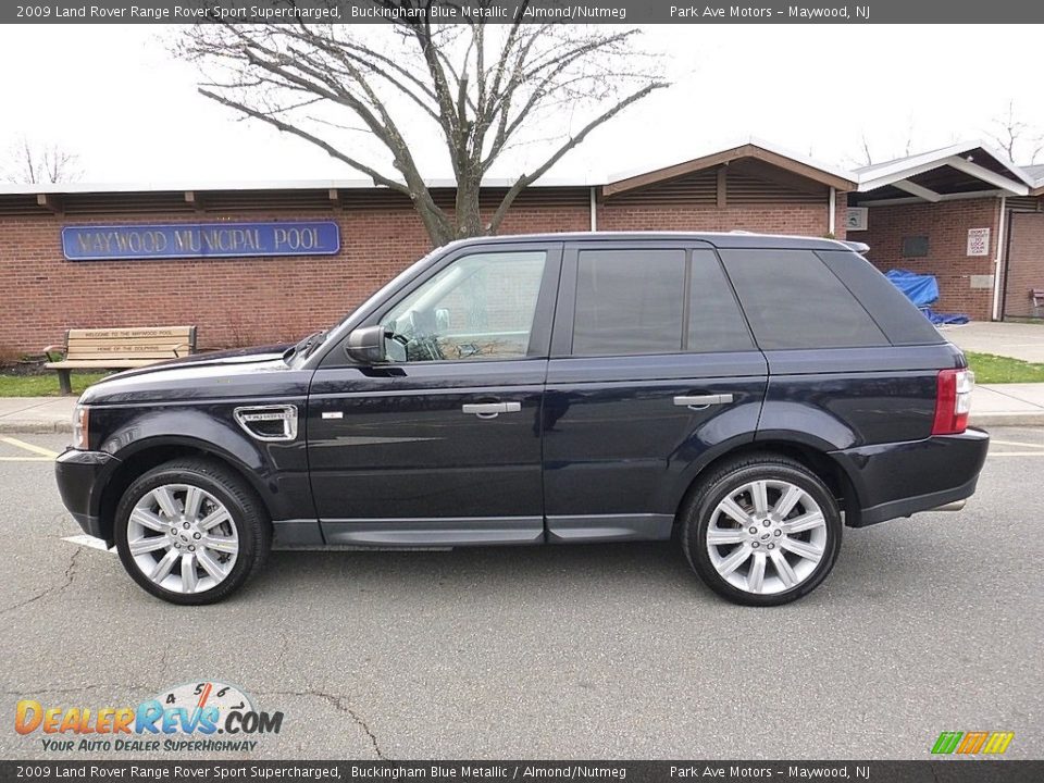 2009 Land Rover Range Rover Sport Supercharged Buckingham Blue Metallic / Almond/Nutmeg Photo #2