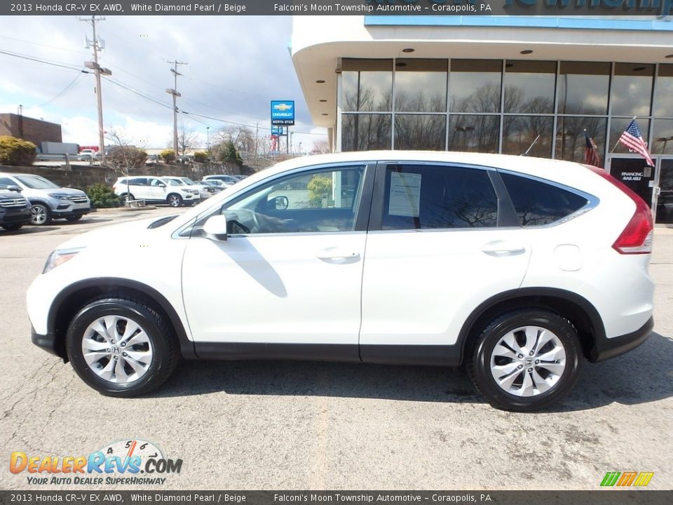2013 Honda CR-V EX AWD White Diamond Pearl / Beige Photo #2