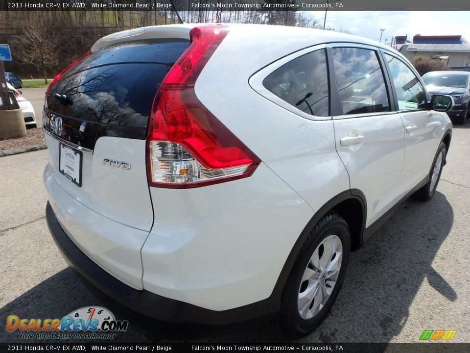 2013 Honda CR-V EX AWD White Diamond Pearl / Beige Photo #5