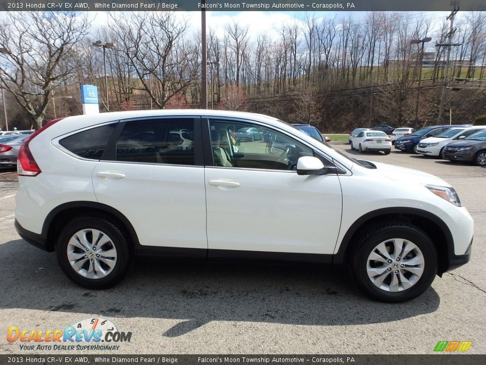 2013 Honda CR-V EX AWD White Diamond Pearl / Beige Photo #6