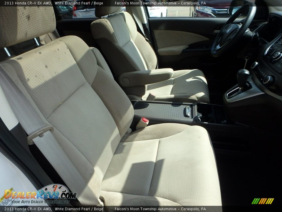 2013 Honda CR-V EX AWD White Diamond Pearl / Beige Photo #10