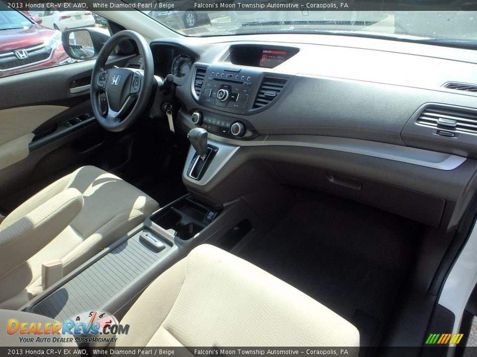 2013 Honda CR-V EX AWD White Diamond Pearl / Beige Photo #11