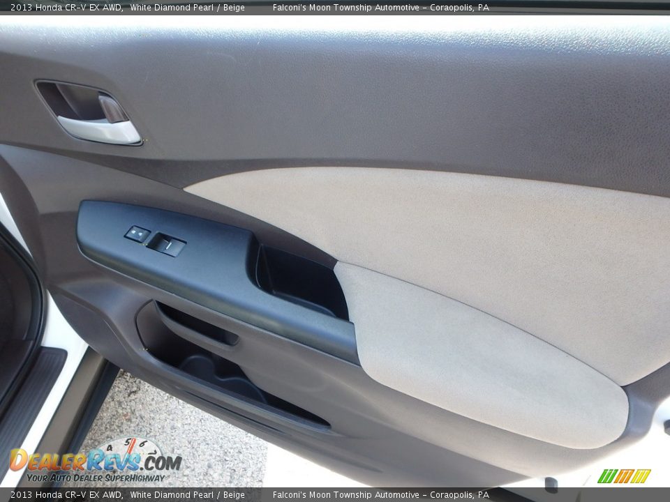 2013 Honda CR-V EX AWD White Diamond Pearl / Beige Photo #12