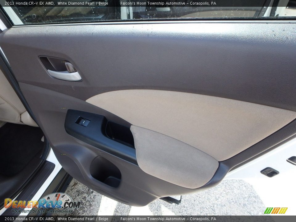 2013 Honda CR-V EX AWD White Diamond Pearl / Beige Photo #14