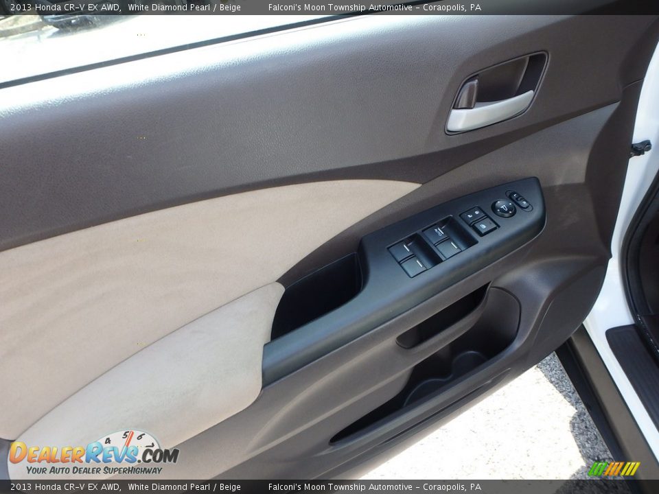 2013 Honda CR-V EX AWD White Diamond Pearl / Beige Photo #19