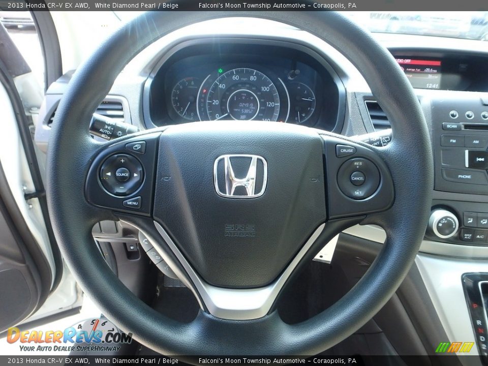 2013 Honda CR-V EX AWD White Diamond Pearl / Beige Photo #21