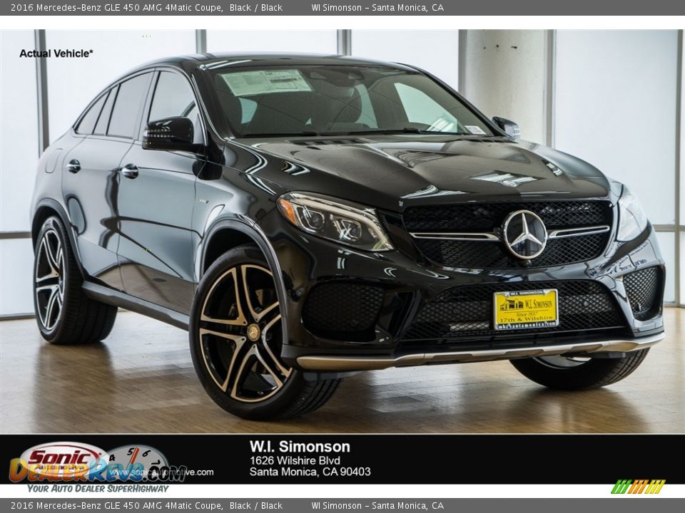 2016 Mercedes-Benz GLE 450 AMG 4Matic Coupe Black / Black Photo #1