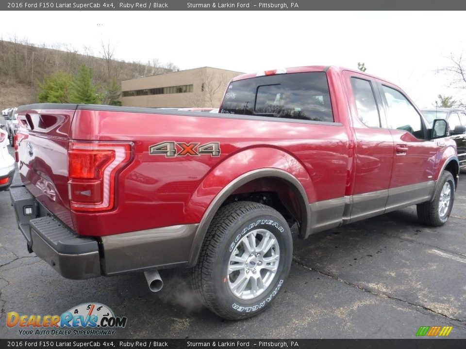 2016 Ford F150 Lariat SuperCab 4x4 Ruby Red / Black Photo #2