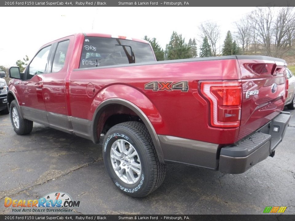 2016 Ford F150 Lariat SuperCab 4x4 Ruby Red / Black Photo #3