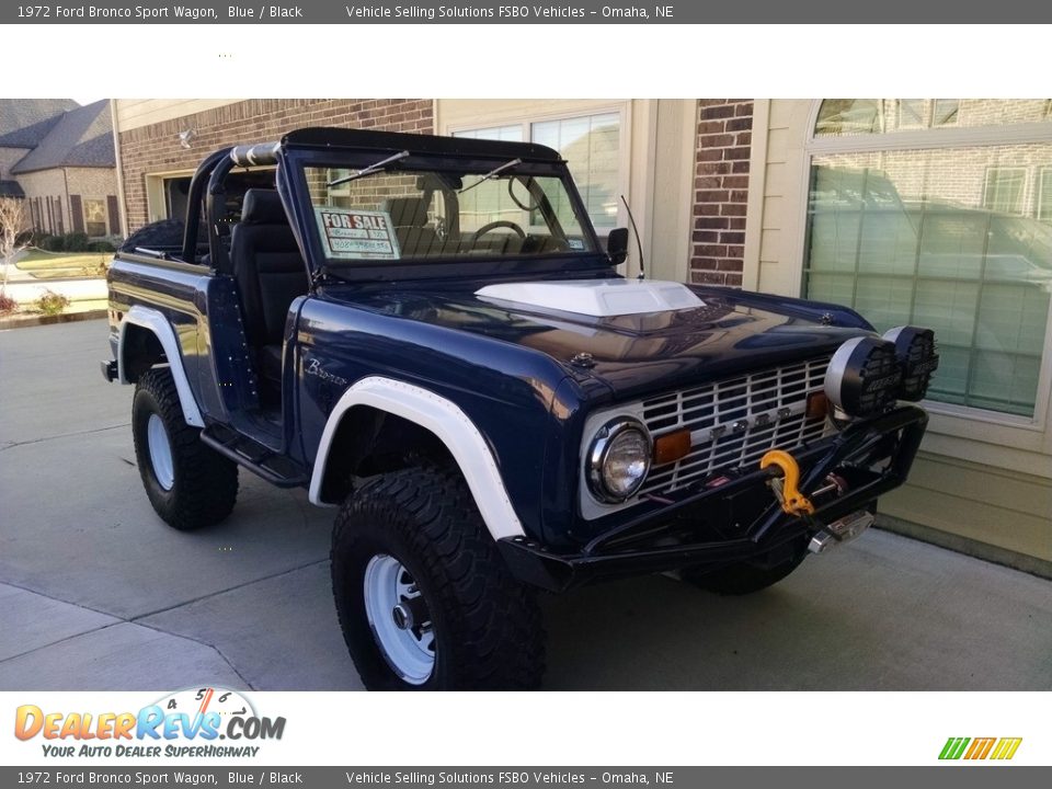 1972 Ford Bronco Sport Wagon Blue / Black Photo #1