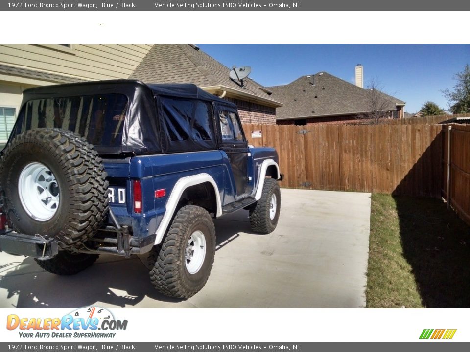 1972 Ford Bronco Sport Wagon Blue / Black Photo #5