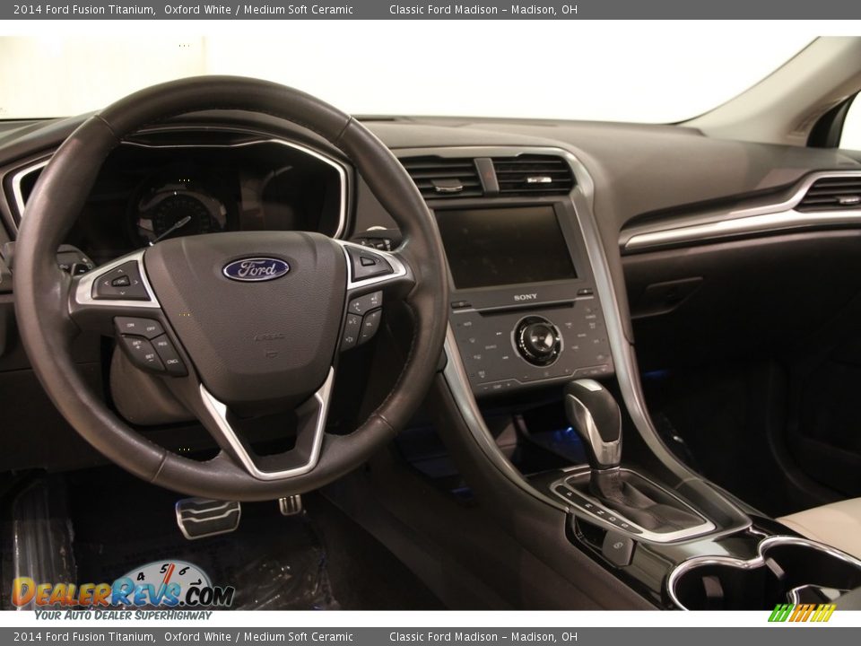 2014 Ford Fusion Titanium Oxford White / Medium Soft Ceramic Photo #7