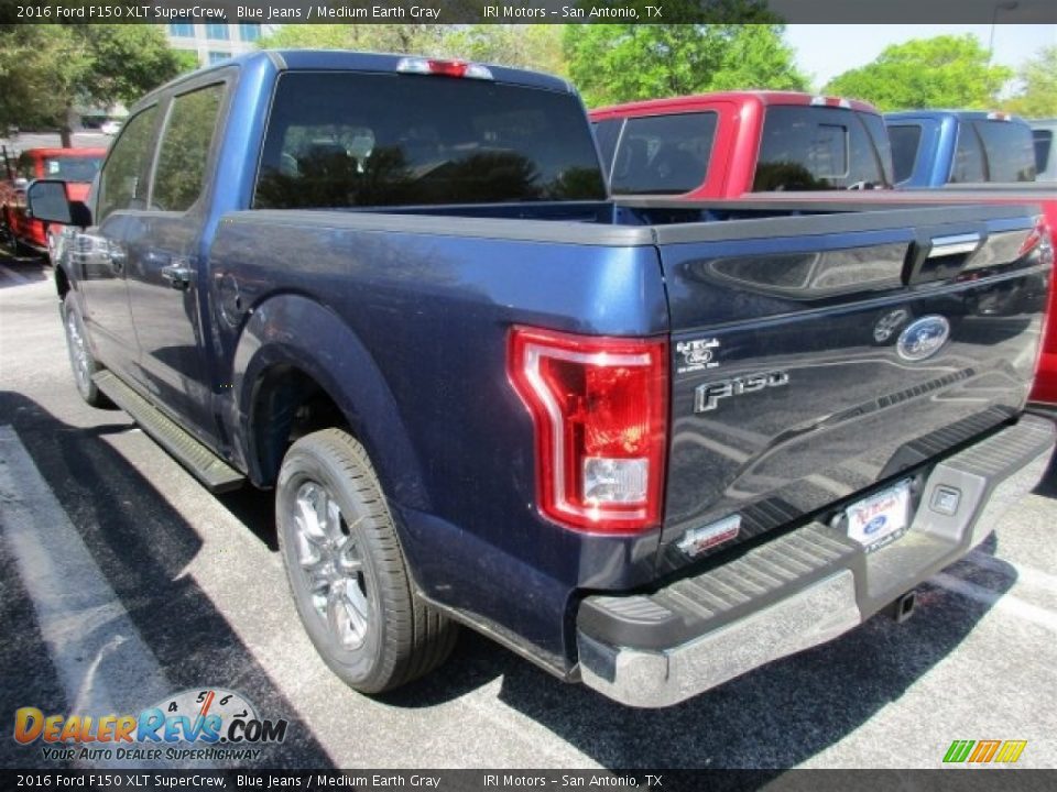 2016 Ford F150 XLT SuperCrew Blue Jeans / Medium Earth Gray Photo #5