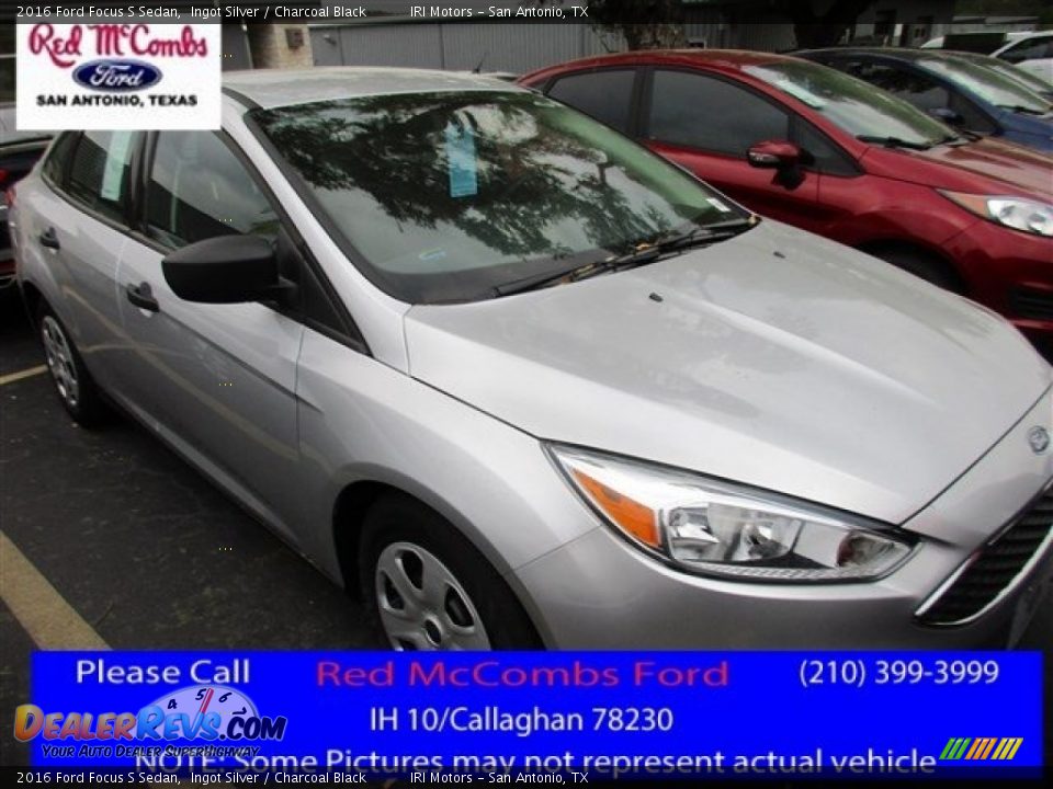 2016 Ford Focus S Sedan Ingot Silver / Charcoal Black Photo #1