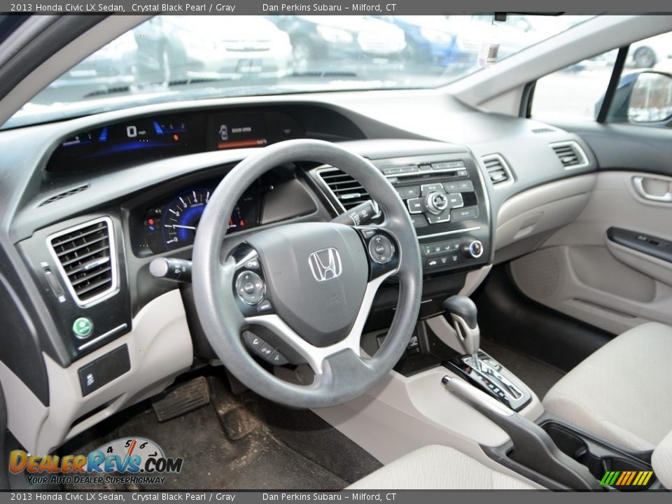 2013 Honda Civic LX Sedan Crystal Black Pearl / Gray Photo #5