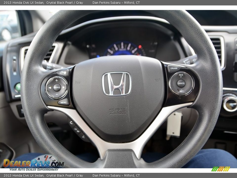2013 Honda Civic LX Sedan Crystal Black Pearl / Gray Photo #13