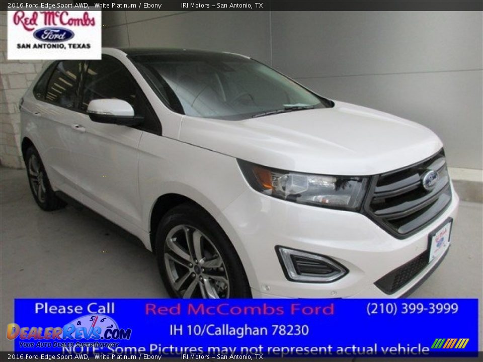 2016 Ford Edge Sport AWD White Platinum / Ebony Photo #1