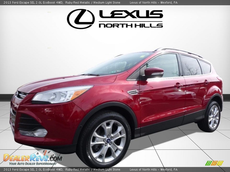 2013 Ford Escape SEL 2.0L EcoBoost 4WD Ruby Red Metallic / Medium Light Stone Photo #4