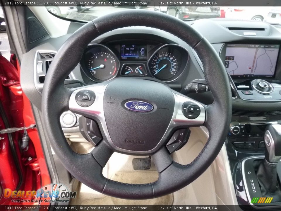 2013 Ford Escape SEL 2.0L EcoBoost 4WD Ruby Red Metallic / Medium Light Stone Photo #16