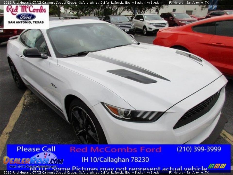 2016 Ford Mustang GT/CS California Special Coupe Oxford White / California Special Ebony Black/Miko Suede Photo #1
