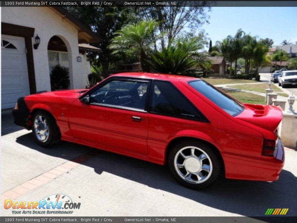 1993 Ford Mustang SVT Cobra Fastback Bright Red / Grey Photo #5