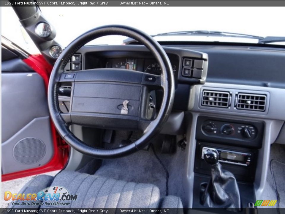 1993 Ford Mustang SVT Cobra Fastback Bright Red / Grey Photo #11