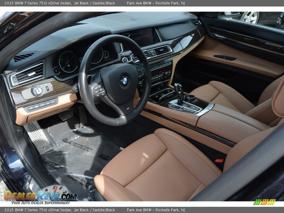Saddle/Black Interior - 2015 BMW 7 Series 750i xDrive Sedan Photo #12
