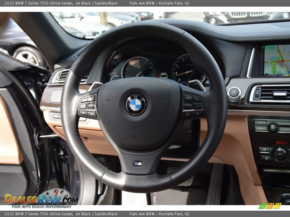 2015 BMW 7 Series 750i xDrive Sedan Jet Black / Saddle/Black Photo #19