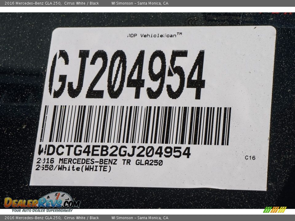 2016 Mercedes-Benz GLA 250 Cirrus White / Black Photo #7