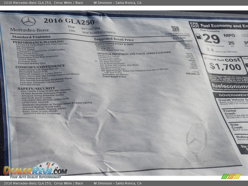 2016 Mercedes-Benz GLA 250 Cirrus White / Black Photo #11