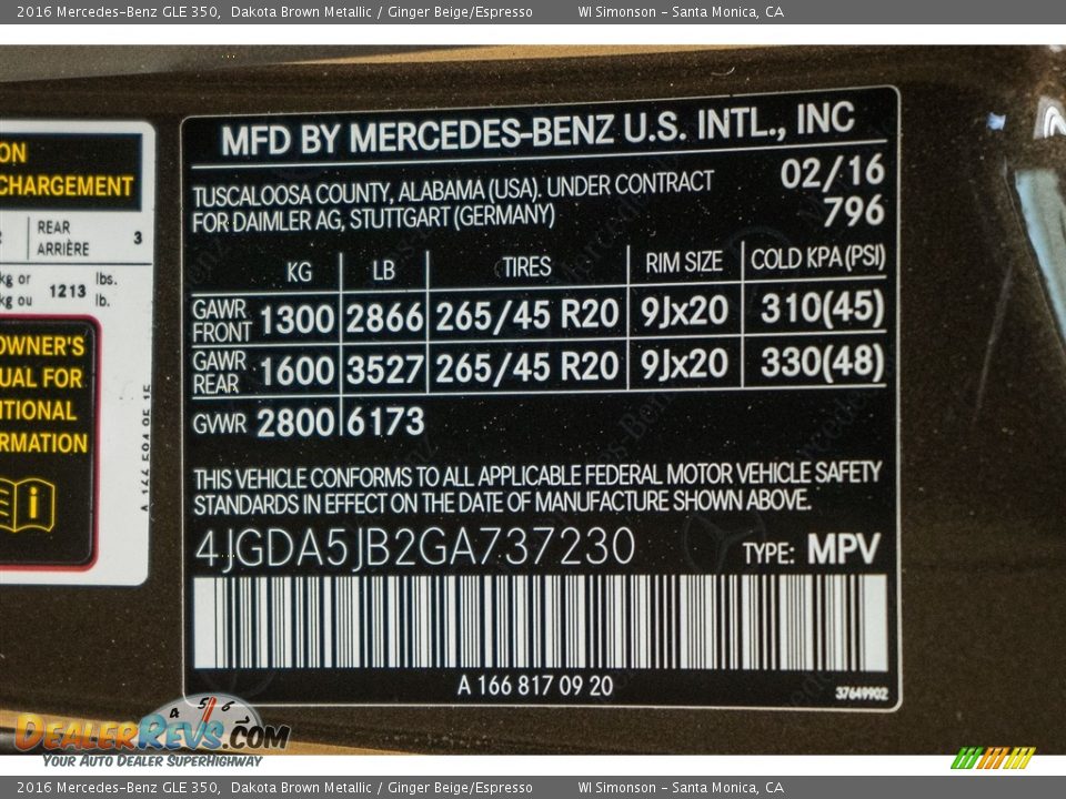 2016 Mercedes-Benz GLE 350 Dakota Brown Metallic / Ginger Beige/Espresso Photo #6