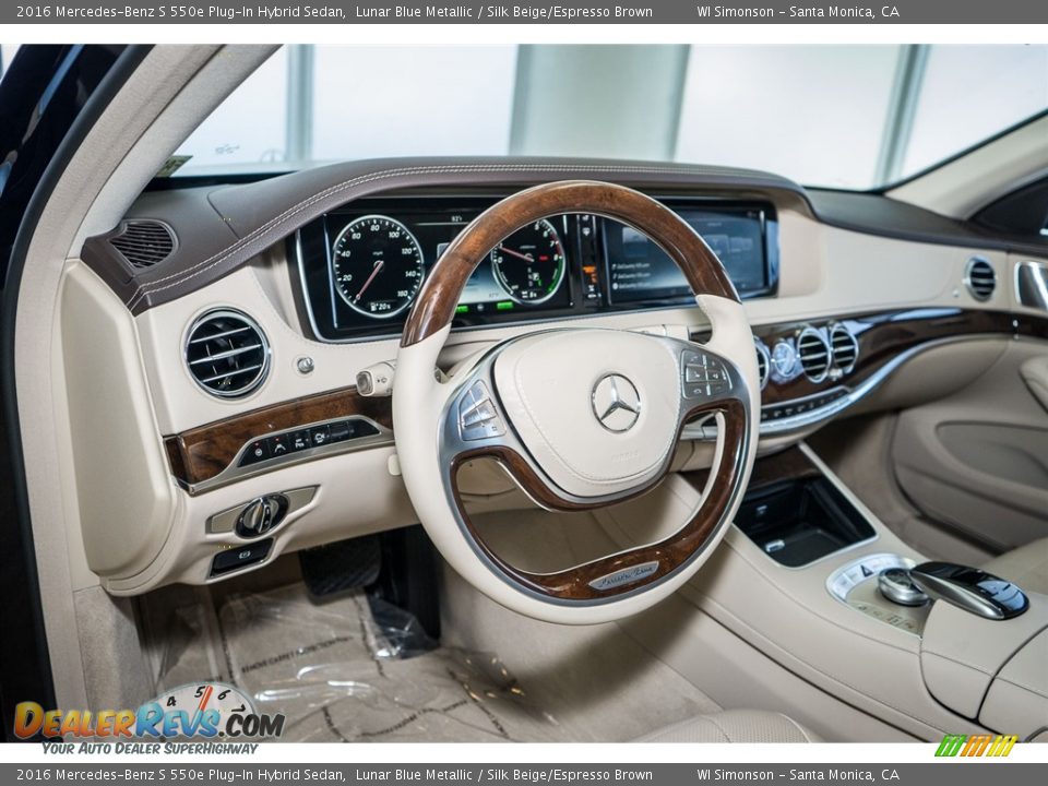 Silk Beige/Espresso Brown Interior - 2016 Mercedes-Benz S 550e Plug-In Hybrid Sedan Photo #6