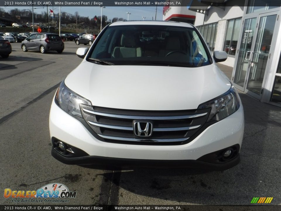 2013 Honda CR-V EX AWD White Diamond Pearl / Beige Photo #4