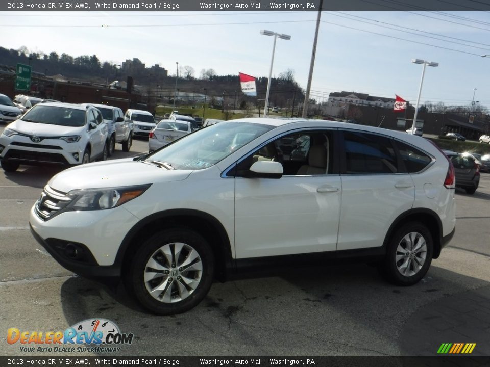 2013 Honda CR-V EX AWD White Diamond Pearl / Beige Photo #5