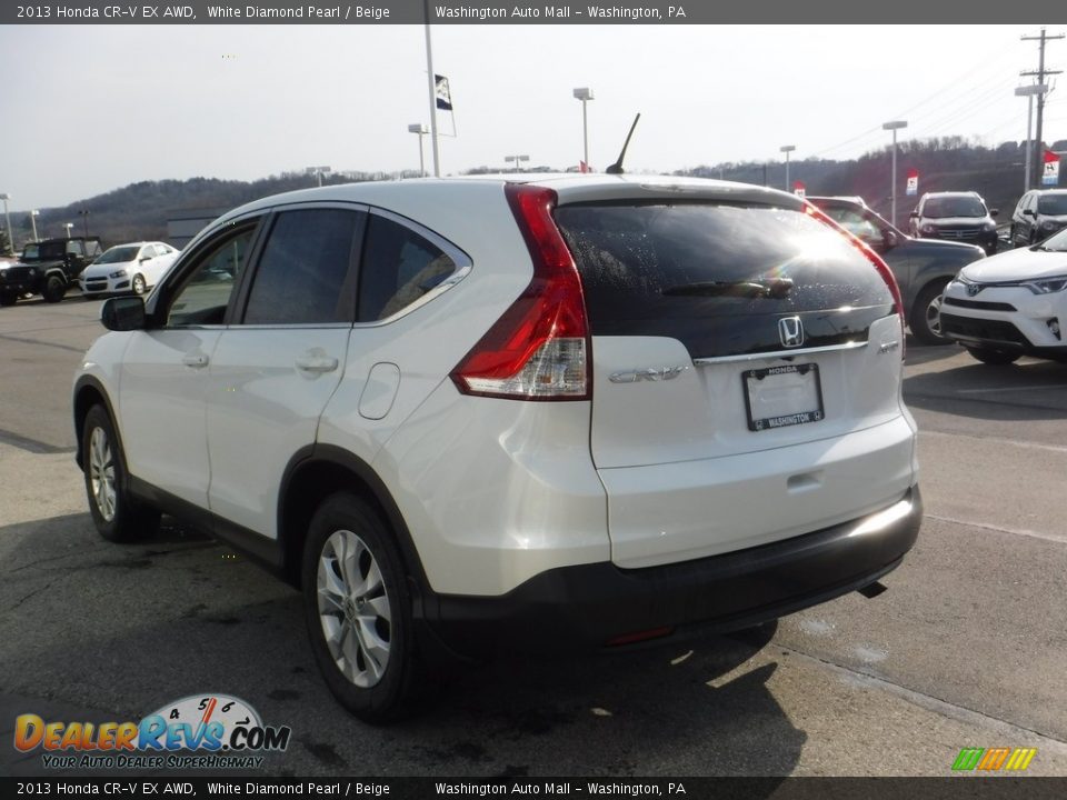 2013 Honda CR-V EX AWD White Diamond Pearl / Beige Photo #6