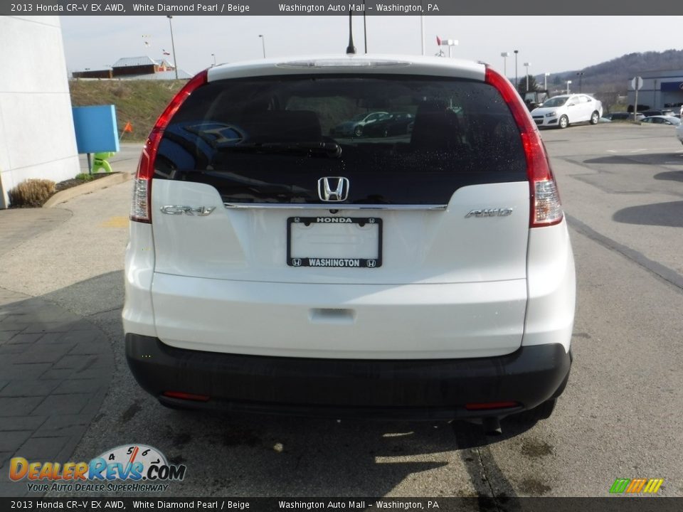 2013 Honda CR-V EX AWD White Diamond Pearl / Beige Photo #7
