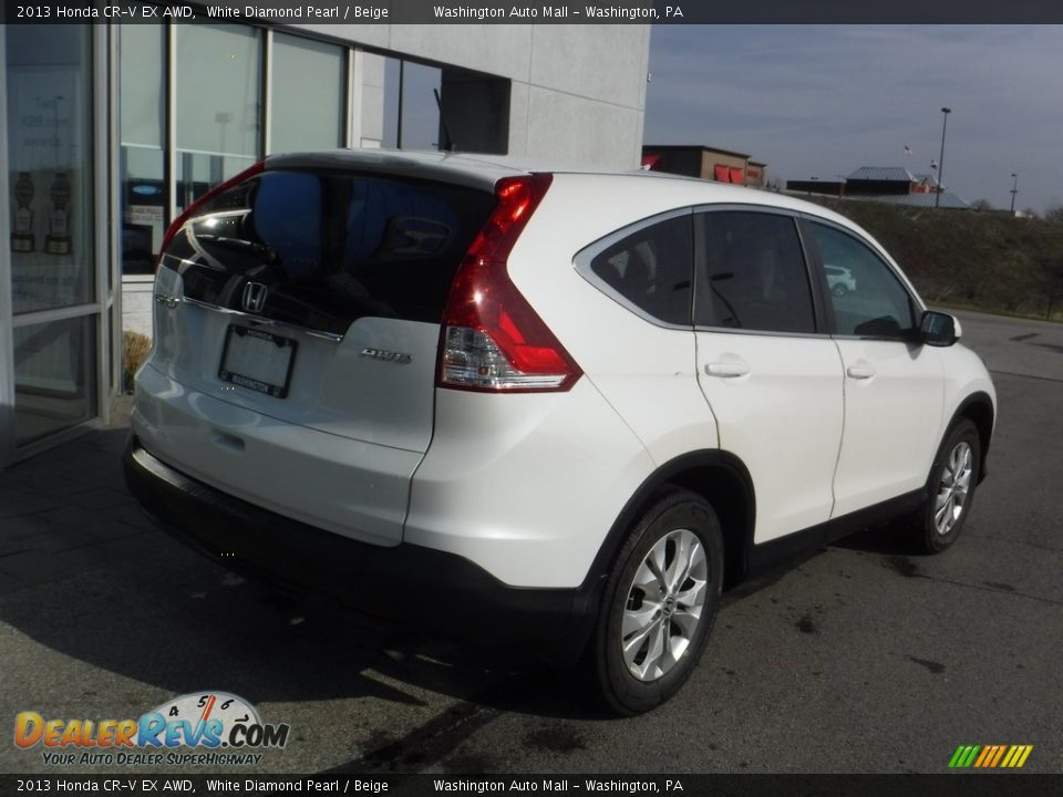 2013 Honda CR-V EX AWD White Diamond Pearl / Beige Photo #8