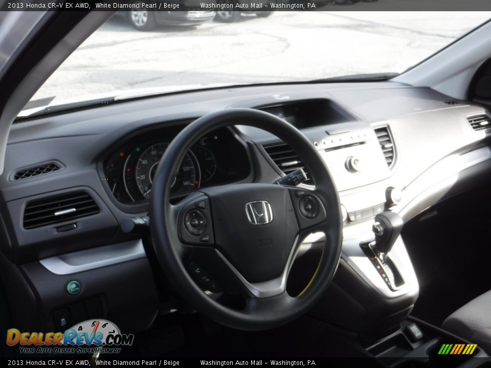 2013 Honda CR-V EX AWD White Diamond Pearl / Beige Photo #12
