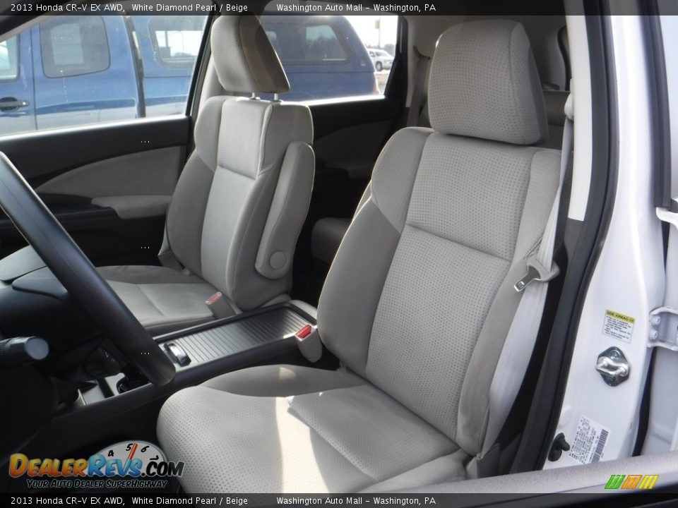 2013 Honda CR-V EX AWD White Diamond Pearl / Beige Photo #13