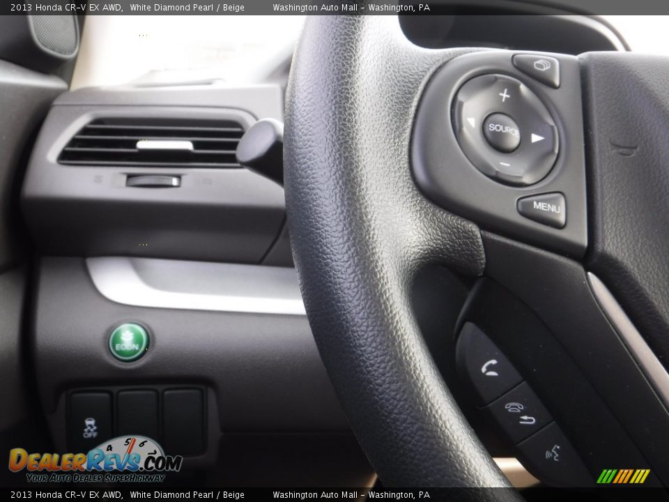 2013 Honda CR-V EX AWD White Diamond Pearl / Beige Photo #16