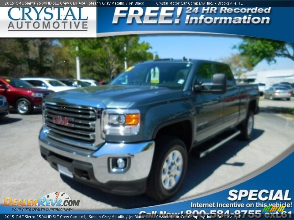 2015 GMC Sierra 2500HD SLE Crew Cab 4x4 Stealth Gray Metallic / Jet Black Photo #1