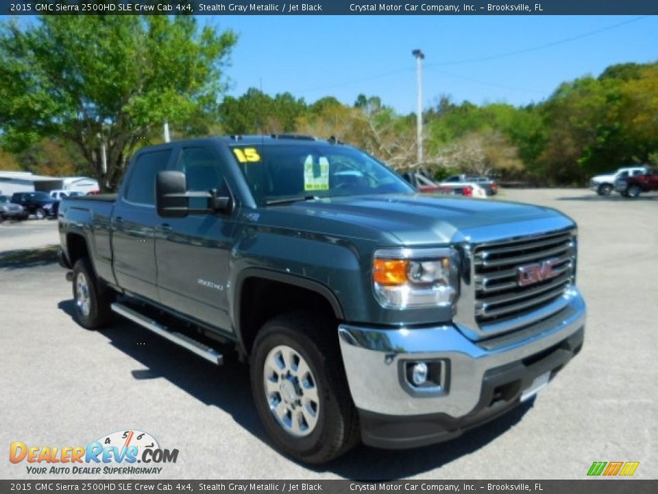 2015 GMC Sierra 2500HD SLE Crew Cab 4x4 Stealth Gray Metallic / Jet Black Photo #10