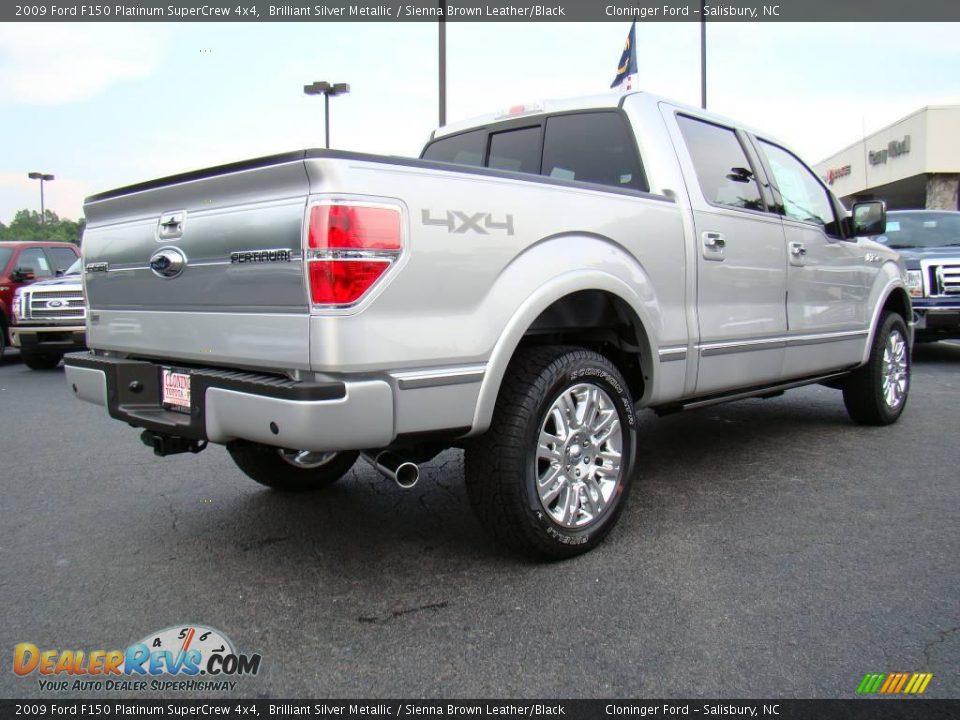 2009 Ford F150 Platinum SuperCrew 4x4 Brilliant Silver Metallic / Sienna Brown Leather/Black Photo #3