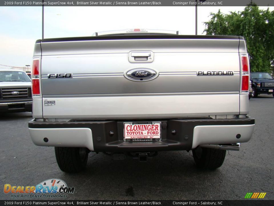 2009 Ford F150 Platinum SuperCrew 4x4 Brilliant Silver Metallic / Sienna Brown Leather/Black Photo #4