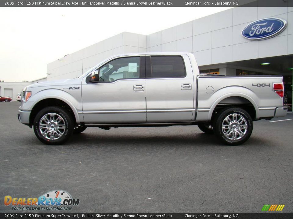 2009 Ford F150 Platinum SuperCrew 4x4 Brilliant Silver Metallic / Sienna Brown Leather/Black Photo #5