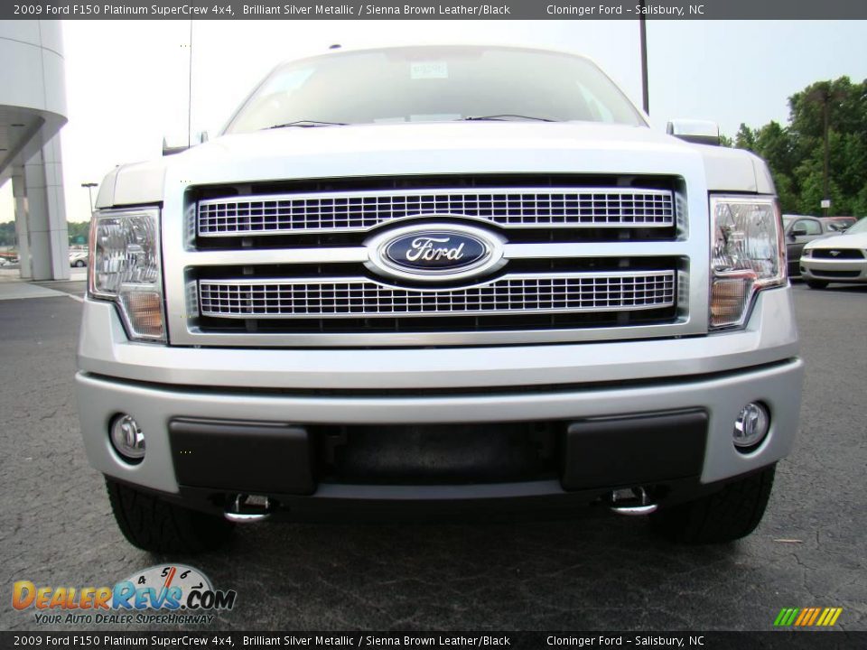 2009 Ford F150 Platinum SuperCrew 4x4 Brilliant Silver Metallic / Sienna Brown Leather/Black Photo #7