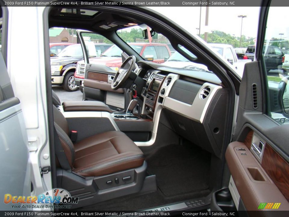 2009 Ford F150 Platinum SuperCrew 4x4 Brilliant Silver Metallic / Sienna Brown Leather/Black Photo #12