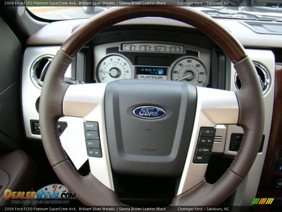 2009 Ford F150 Platinum SuperCrew 4x4 Brilliant Silver Metallic / Sienna Brown Leather/Black Photo #24