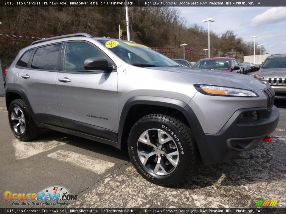 2015 Jeep Cherokee Trailhawk 4x4 Billet Silver Metallic / Trailhawk Black Photo #8